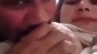 Pakistani cheating woman boobs sucking with lover