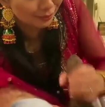 Punjabi bhabhi sucking big cock of her husband