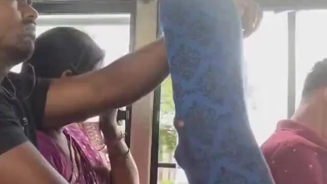Mallu aunty boobs pressing by co passenger in bus