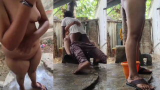 Desi bhabhi and lover boy’s open bathroom fucking mms