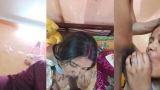 Hot XXX sex recording of a Desi Babe sucking big dick