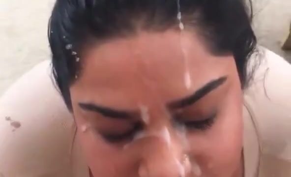 Neeta, the Indian secretary, gets facial cumshot from boss