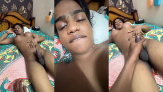 Tamil shemale showing erect cock in porn video
