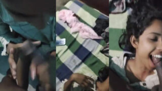 Unmarried Bihari girl sucking long cock