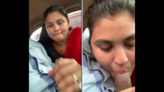 Cute & Beautiful GirlFriend Giving a Blowjob In Car Park & At Home