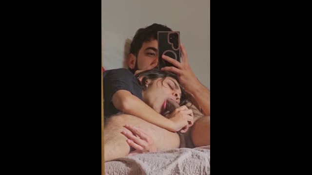 Hot GF Gives Amazing BJ, Ball Grabs & Fingering Him While BF Records hot gf sex video